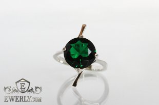 Women's ring of sterling silver with stones, фото