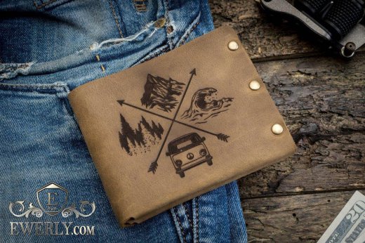 Мужской кожаный кошелек 11052LA, фото