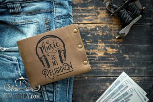 Мужской кошелёк из кожи 11082BL, фото