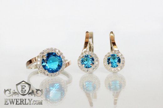 Set : earring of  silvers and ring of  silver, фото
