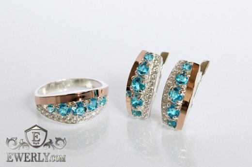 Set : earring of  silvers and ring of  silver, фото
