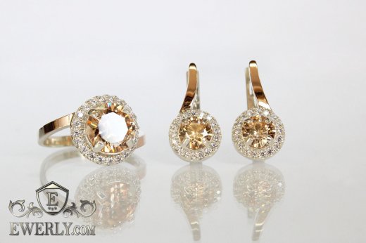 Kit : earring of  silvers and ring of  silver, фото