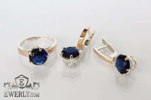 Kit : earring of  silvers and ring of  silver, фото