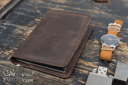 Кожаный мужской портмоне коричневый 11023ZQ, фото