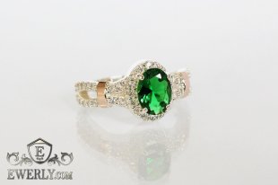 Women's ring of  silver with stones, фото