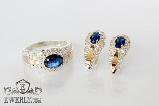 Set : earring of  silvers and ring of  silver, фото