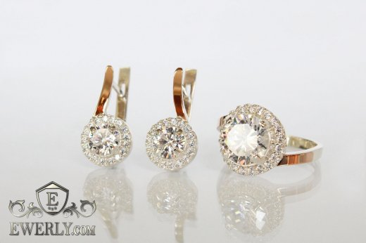 Set : earring of sterling silvers and ring of sterling silver, фото