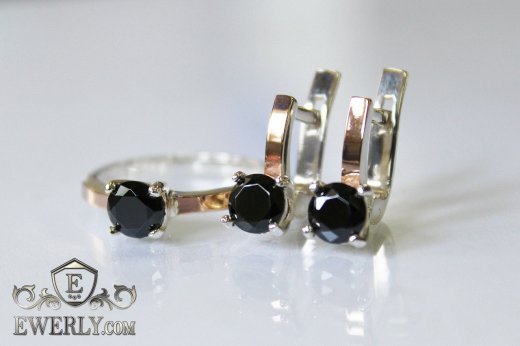 Set : earring of sterling silvers and ring of sterling silver, фото
