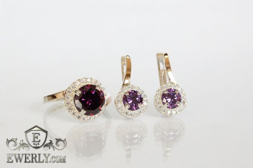 Set : earring of sterling silvers and ring of sterling silver, фото